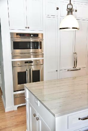 Kitchen Design Ideas for White Cabinets, White Kitchen Island, White Granite Countertops